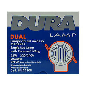 Duralamp DUAL lampada da incasso bianco tipo CFL 22W 2700K°