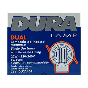 Duralamp DUAL lampada da incasso bianco tipo CFL 22W 4000K°